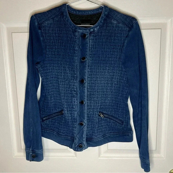 Liverpool Jeans Company Denim Button Jacket Dark Wash Womens Size Medium GUC - Picture 1 of 8